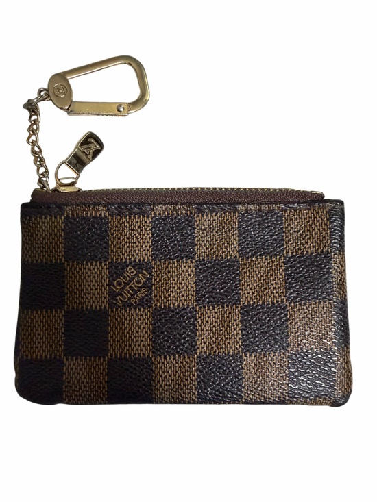 Louis Vuitton Handbags - Louis Vuitton Brown Textured Leather Zip Pouch - Gold Trim